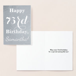 Carte Dorée Huile d'argent de base "HAPPY 73rd BIRTHDAY" + Nom
