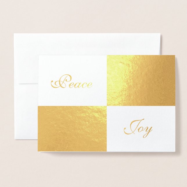 Carte Dorée Huile d'or et Rectangles blanches Bonne année (Devant avec enveloppe)