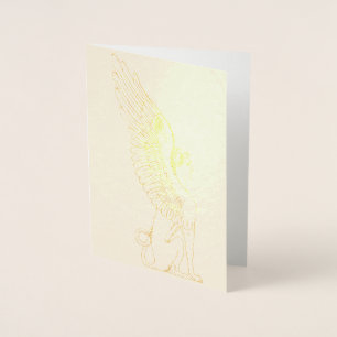 Carte Dorée Illustration vintage Sphinx