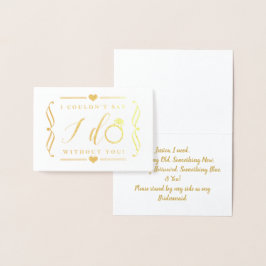 Carte Dorée Je ne pouvais pas dire que je le fais sans toi | C