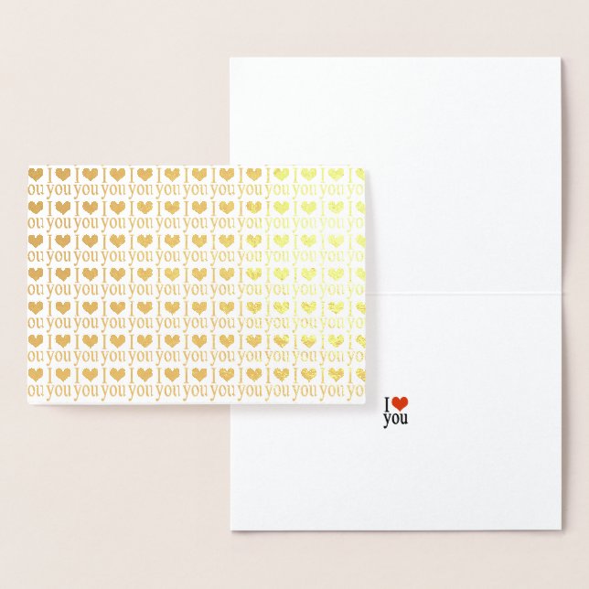 Carte Dorée Je t'aime - cœur en or (Affichage)