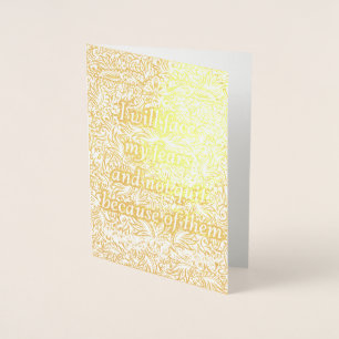 Carte Dorée Je vais faire face à mes craintes - Citation posit