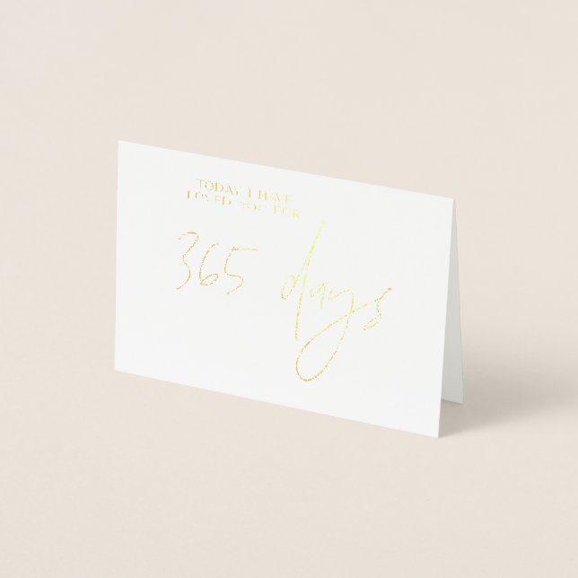 Carte Dorée Je Vous Ai Aimé Pendant 356 Jours Premier Annivers (Devant)