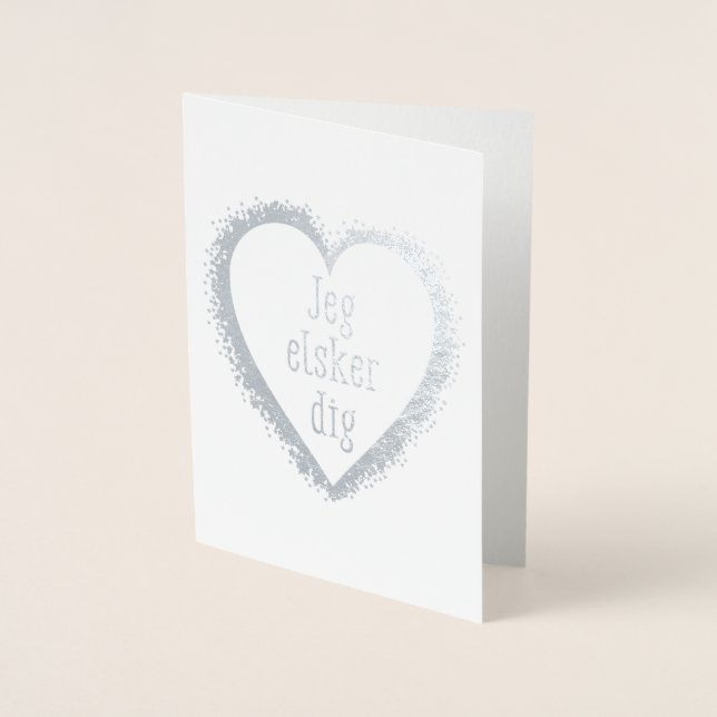 Carte Dorée Jeg elsker creuser, Je t'aime en danois (Devant)