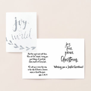 Carte Dorée Joie au monde avec des vers bibliques Noël