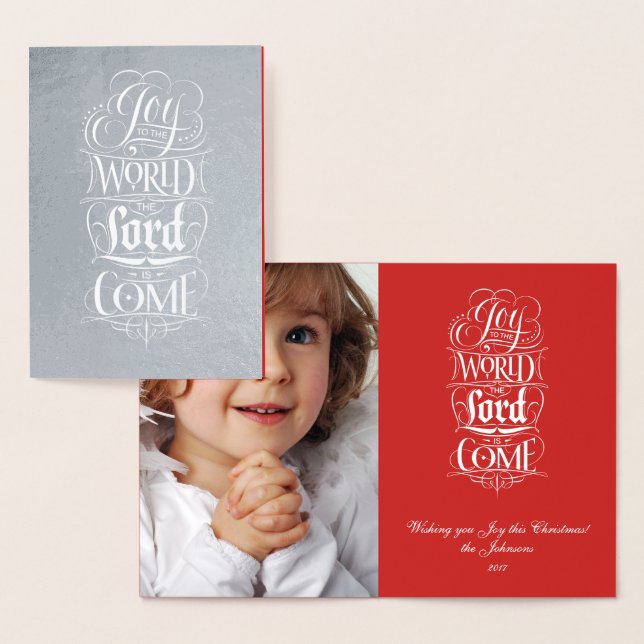 Carte Dorée Joie au Monde Noël Religieux Argenté (Affichage)
