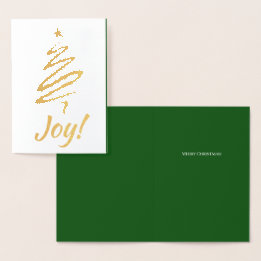 Carte Dorée Joie ! Joyeux Noël Joyeux Noël Arbre Vert tes mots
