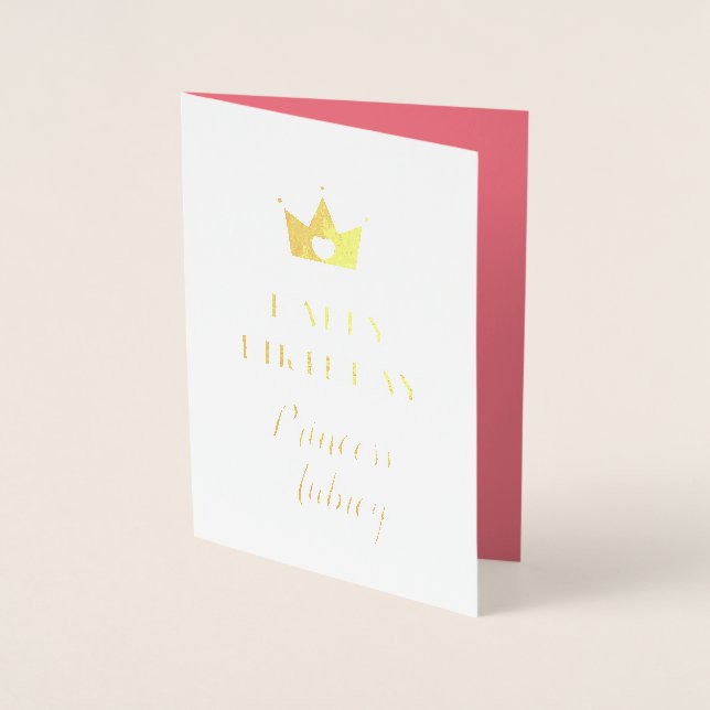 Carte Dorée Joli Gold & Rose Princesse Joyeux anniversaire (Devant)