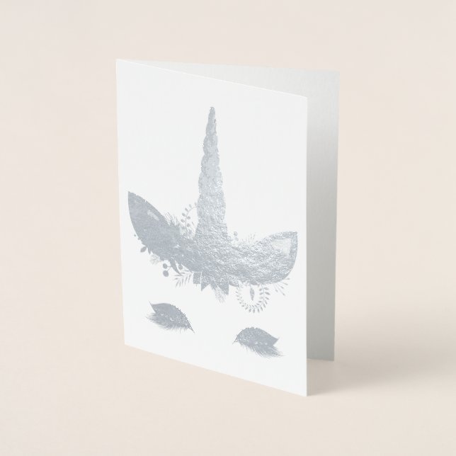 Carte Dorée Jolie licorne (Devant)