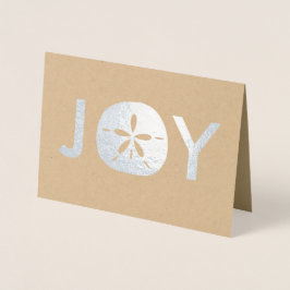 Carte Dorée Joy Sand Dollar Beach Noël Fêtes Salutations