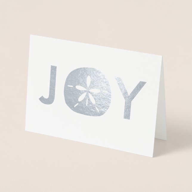 Carte Dorée Joy Sand Dollar Beach Noël Fêtes Salutations (Devant)