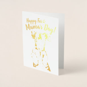 Carte Dorée 'Joyeuse Fur Mama's Day ! ' Dex de frottement du v