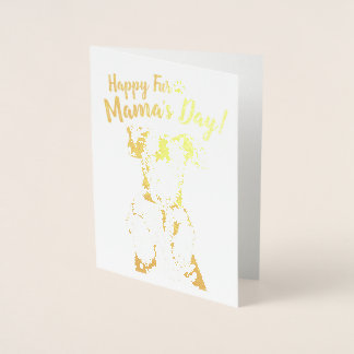 Carte Dorée 'Joyeuse Fur Mama's Day ! ' Dex de frottement du v