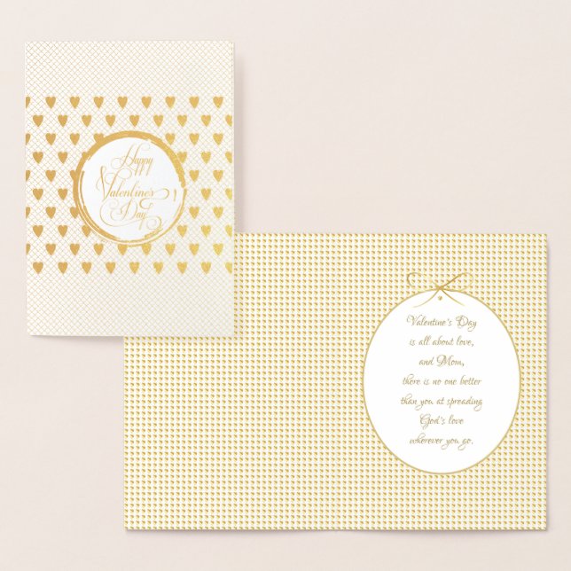 Carte Dorée Joyeuse Saint-Valentin Élégant Luxueux Or (Affichage)