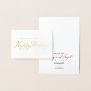 Carte Dorée Joyeuses Fêtes Salutations