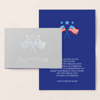 Carte Dorée Joyeux 4 juillet. Conception patriotique