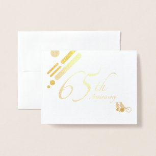 Carte Dorée Joyeux 65e anniversaire Mod Birds