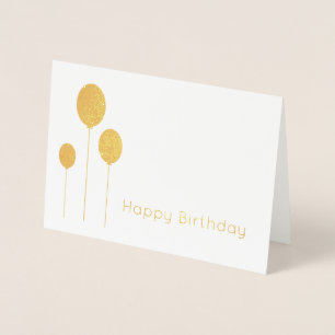 Carte Dorée joyeux anniversaire de vraie feuille d'or élégante