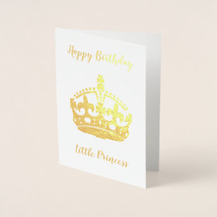 Carte Dorée Joyeux anniversaire Little Princess Gold