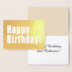Carte Dorée Joyeux décor doré d'anniversaire avec texte person
