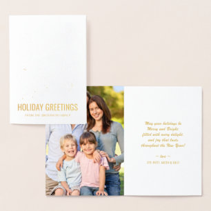 Carte Dorée Joyeux et lumineux aluminium de vacances de