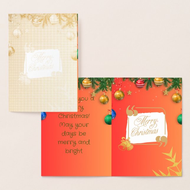 Carte Dorée joyeux noël (Affichage)