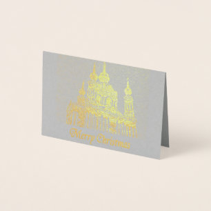 Carte Dorée Joyeux Noël