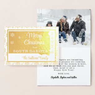 Carte Dorée Joyeux Noël de l'Etat du Dakota du Sud   Photo