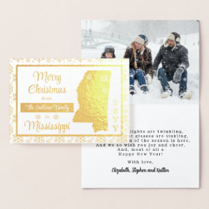 Carte Dorée Joyeux Noël de l'État du Mississippi   Photo
