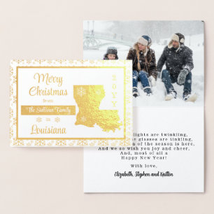 Carte Dorée Joyeux Noël de Louisiana State Photo
