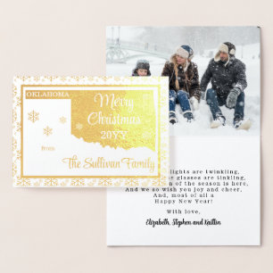 Carte Dorée Joyeux Noël de Oklahoma State Photo