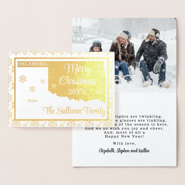 Carte Dorée Joyeux Noël de Oklahoma State Photo (Affichage)