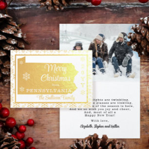 Carte Dorée Joyeux Noël de Pennsylvania State   Photo