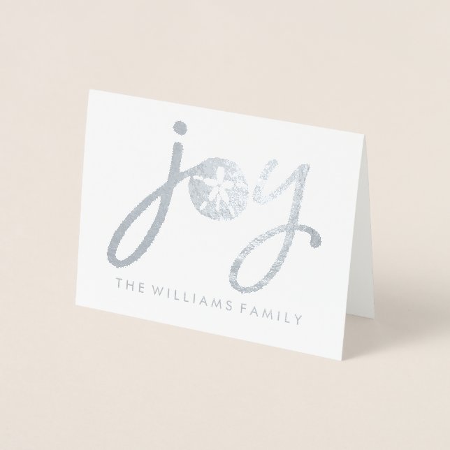 Carte Dorée Joyeux Noël | Dollar de sable argenté (Devant)