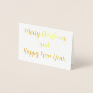 Carte Dorée Joyeux Noël et Bonne Année