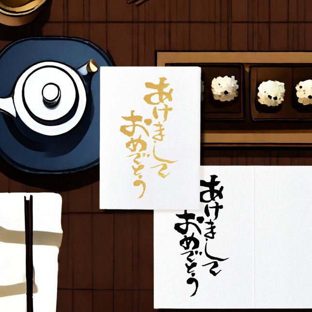 Carte Dorée Joyeux Nouvel An japonais - or (Créateur téléchargé)