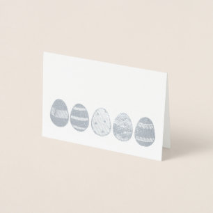 Carte Dorée Joyeux Pâques Chasse aux Oeufs Métalliques Pâques 