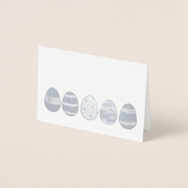 Carte Dorée Joyeux Pâques Chasse aux Oeufs Métalliques Pâques  (Devant)
