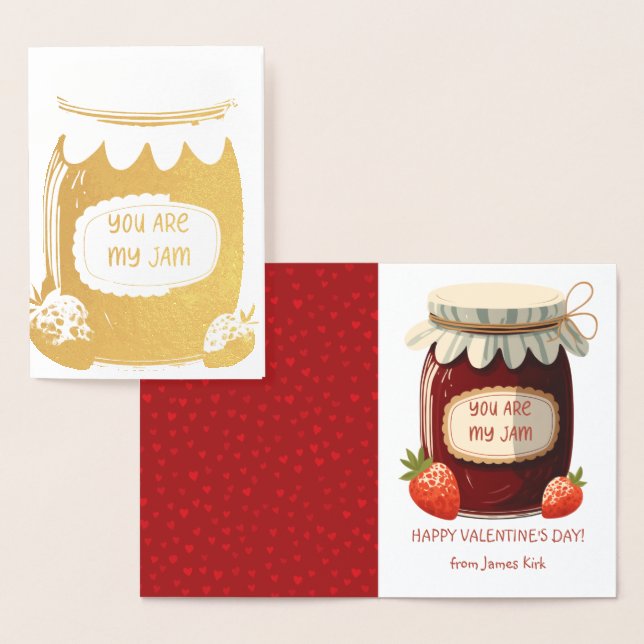 Carte Dorée La Saint-Valentin Tu Es Ma Confiture Mignon Salle  (Affichage)