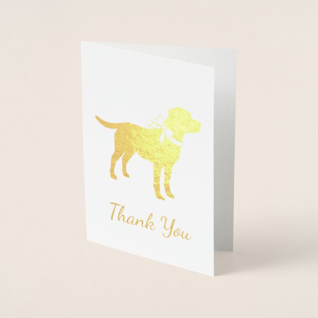 Carte Dorée Labrador Chien Baby shower Blue Boy Lab (Devant)