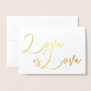 Carte Dorée L'amour est l'amour Engagement Gay Mariage Félicit