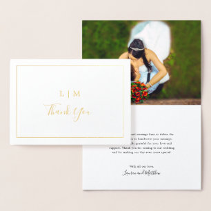 Carte Dorée Lauren Monogram Mariage élégant