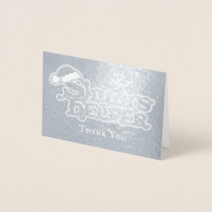 Carte Dorée Le chapeau du Père Noël l'aide des fêtes