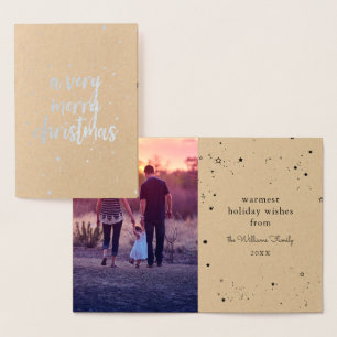 Carte Dorée L'étoile d'argent de Joyeux Noël arrosent