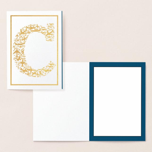 Carte Dorée Lettre C - Avion initial (Affichage)