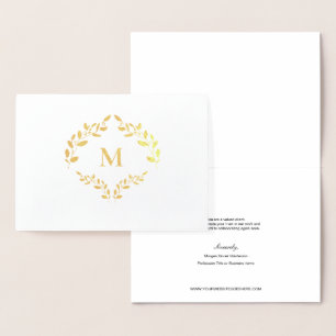 Carte Dorée Logo professionnel personnalisé Laurel Wreath Mono