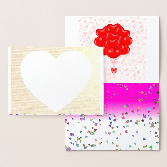 Carte Dorée Love Heart Keepsaké Mémoire Destinée rose Destinée (Affichage)