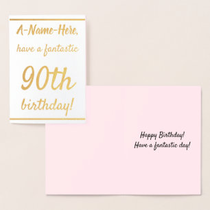 Carte Dorée Loving Gold Foil 90th Birthday Greeting Card