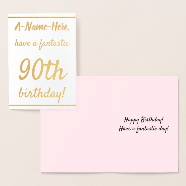 Carte Dorée Loving Gold Foil 90th Birthday Greeting Card (Affichage)
