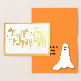 Carte Dorée Magnifique Résumé BOO-tiful Joyeux Halloween 